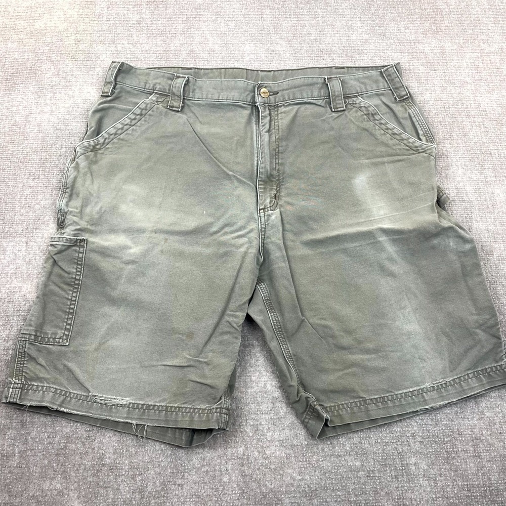 Carhartt Loose Fit Canvas Utility‎ Work Shorts Mens 40 Green Cotton Hammer Loop